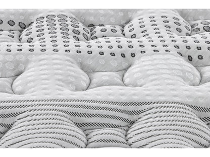 Lunessa Nivora Hybridmatratze, Nahaufnahme der gemusterten Steppung des Pillow-Tops
