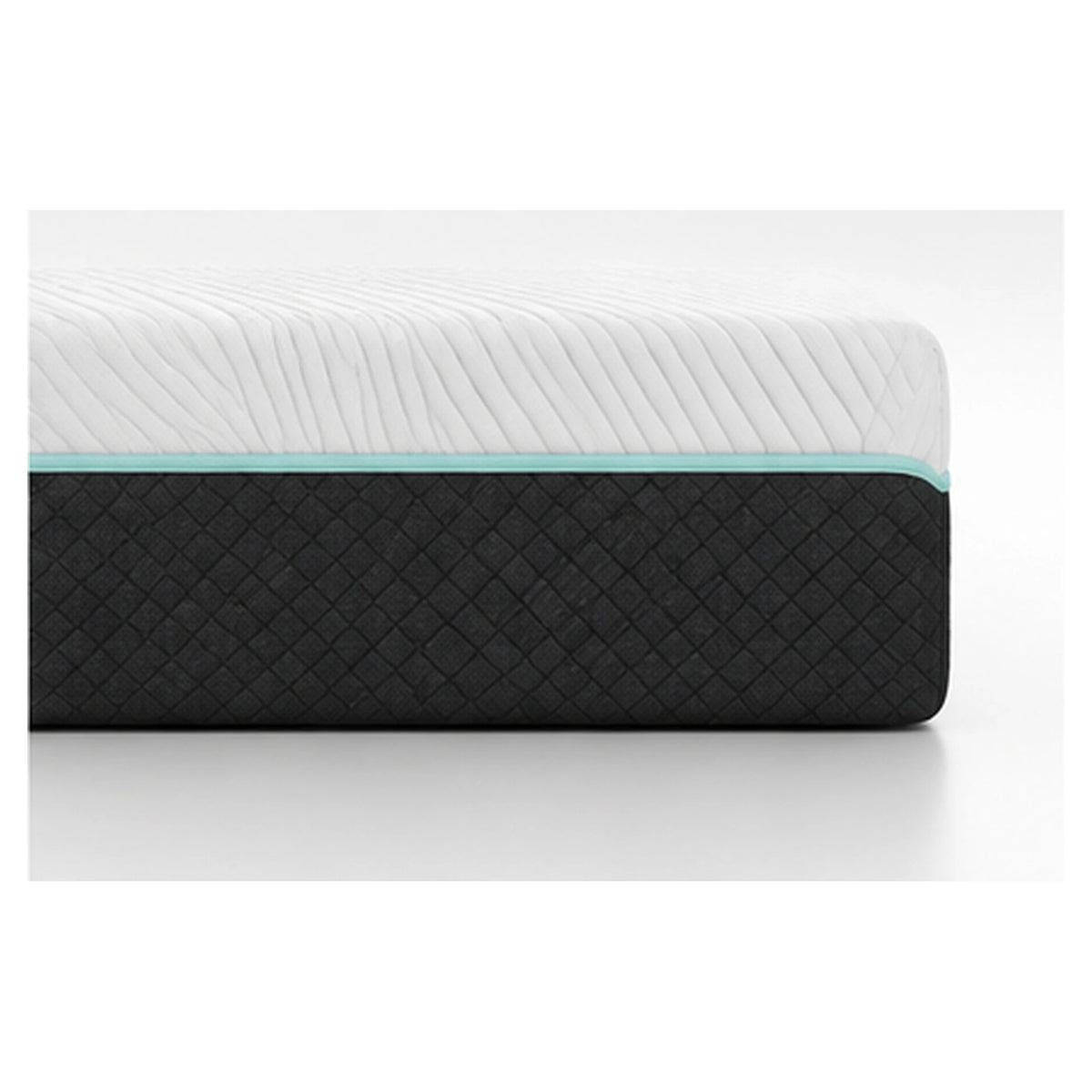 Lunessa Zenova Memory-Foam-Matratze, Seitenpanel mit türkisfarbener Paspel