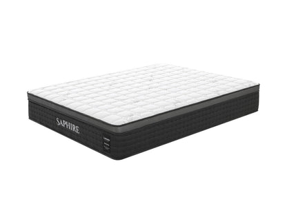 Lunessa Saphire Hybridmatratze in Anthracite, Schrägansicht auf weißem Hintergrund