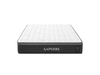 Lunessa Saphire Hybridmatratze in Anthracite, Ansicht von vorne auf weißem Hintergrund