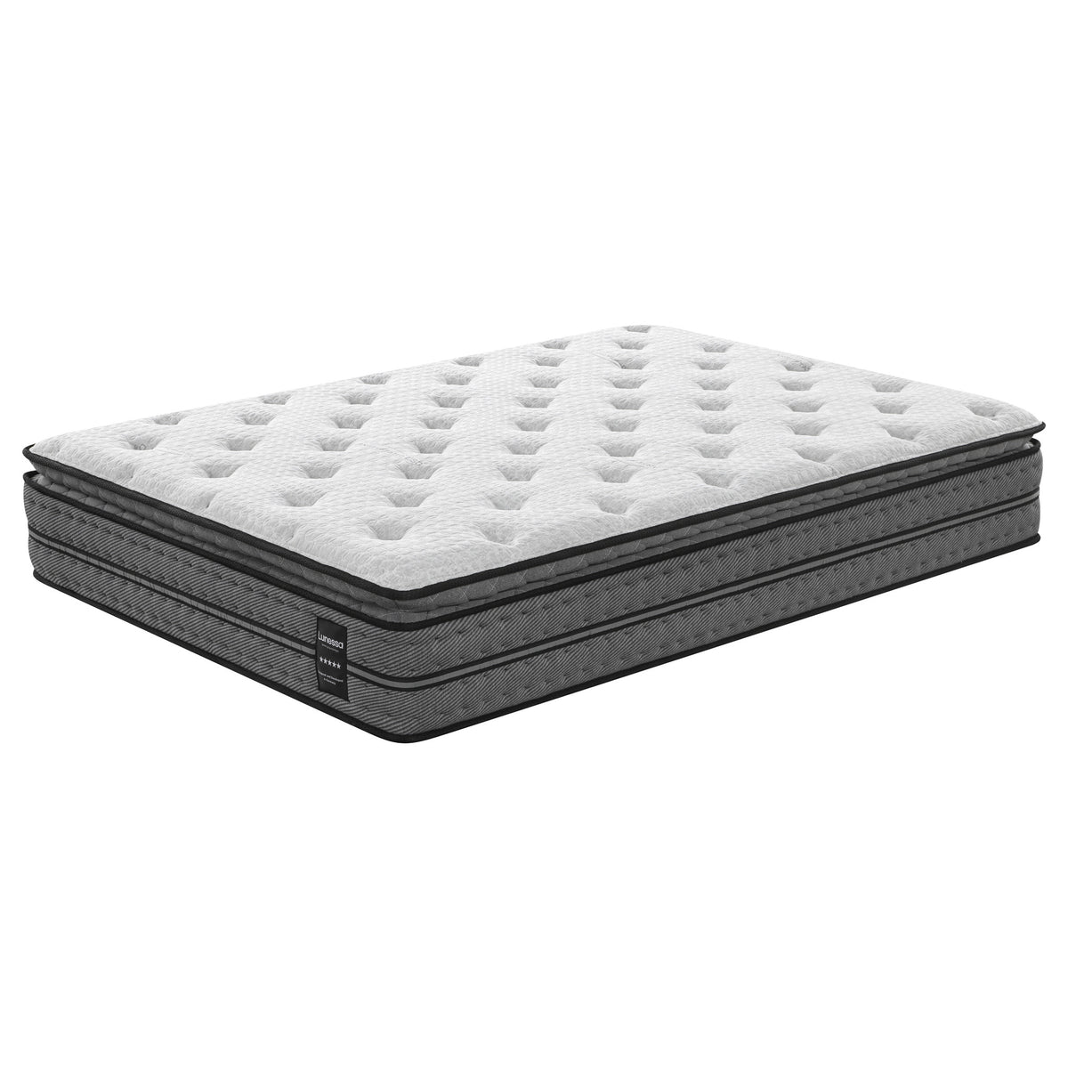 Lunessa Zenith Hybridmatratze in Anthracite, Schrägansicht von oben mit Pillow-Top